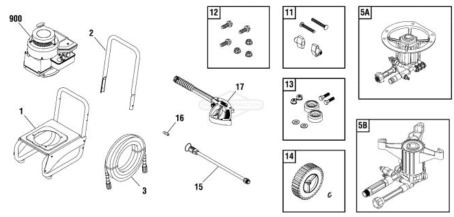 Brute Pressure Washer 020345-01 Repair parts